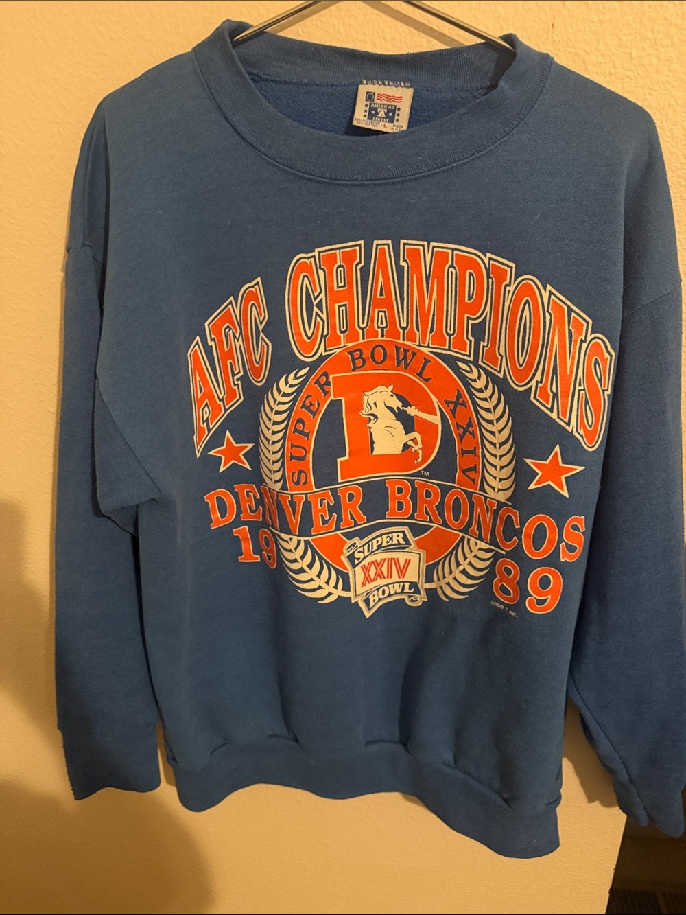 Denver Broncos AFC Champions Blue Crewneck Sweatshirt